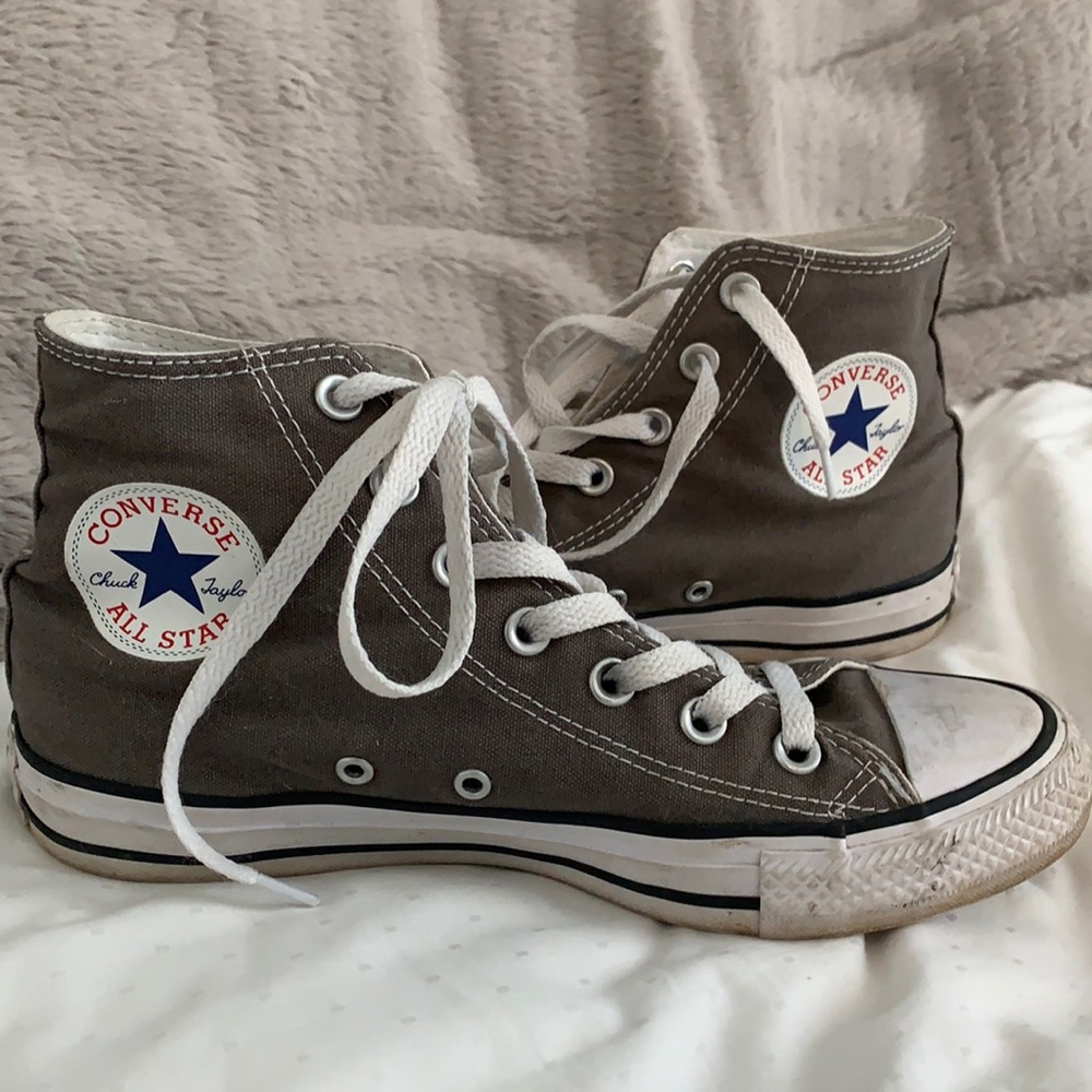 Grey converse high tops